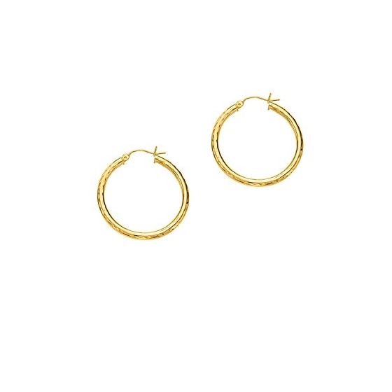 14K Yellow Gold Ladies Hoop Earrings LT219