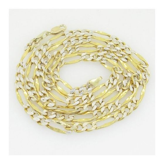 10K Yellow Gold diamond cut figaro chain GC113 1