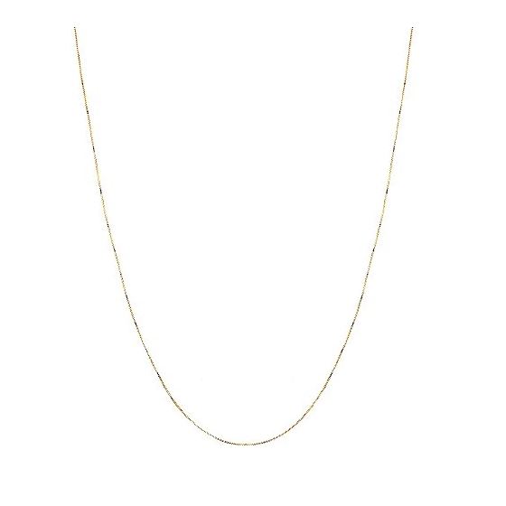 10K YELLOW Gold SOLID BOX CHAIN Chain - 18 Inches Long 0.8MM Wide with Lobster Clasp 3