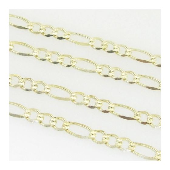 10K Yellow Gold figaro open link chain GC92 3