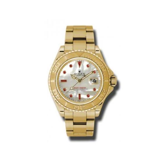 Rolex Watches  YachtMaster Mens Gold 16628 mop