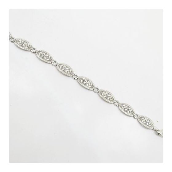 Womens Sterling silver Leaf link bracelet 3