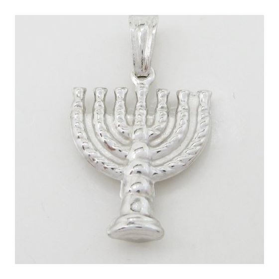 Candle menorah silver pendant SB58 29mm tall and 13mm wide 3