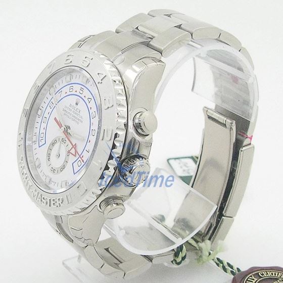 Rolex Yachtmaster II White Arabic Dial Oyster Bracelet 18k White Gold and Platinum Mens Watch 3