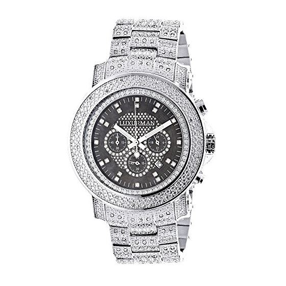 Oversized Iced Out Mens Diamond Watch 2Ctw Of Diam