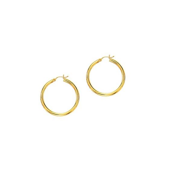 10K Yellow Gold Ladies Hoop Earrings 514T