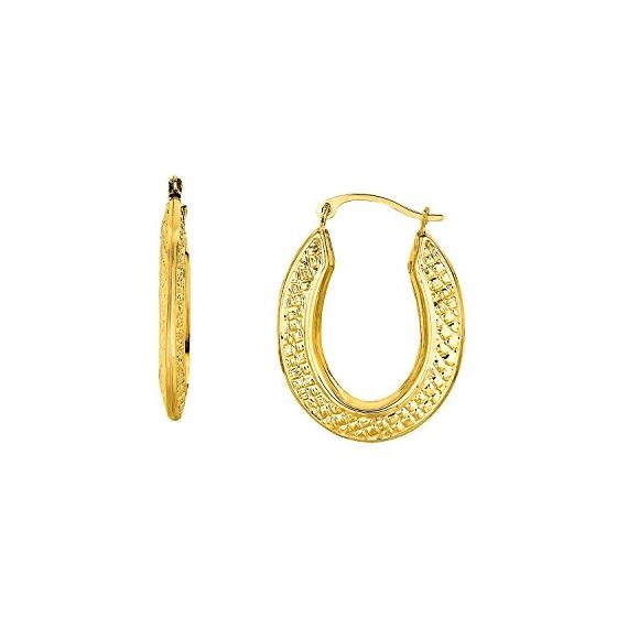 10K Yellow Gold Ladies Hoop Earrings 107ER