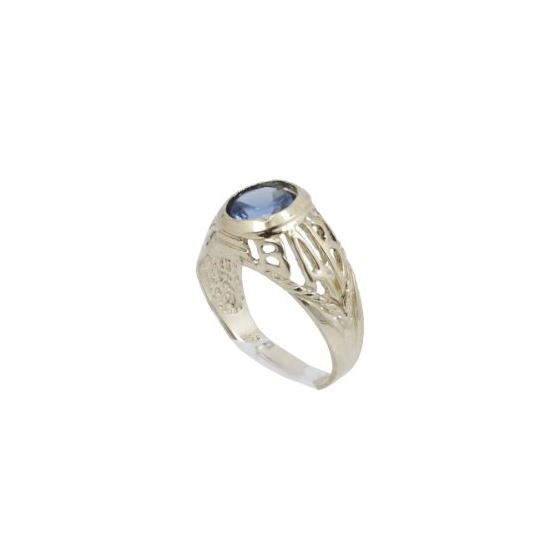 10k Yellow Gold Syntetic blue gemstone ring ajr19 Size: 2.25 1