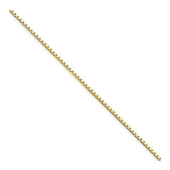 10K YELLOW Gold SOLID BOX CHAIN Chain - 18 Inches Long 0.6MM Wide