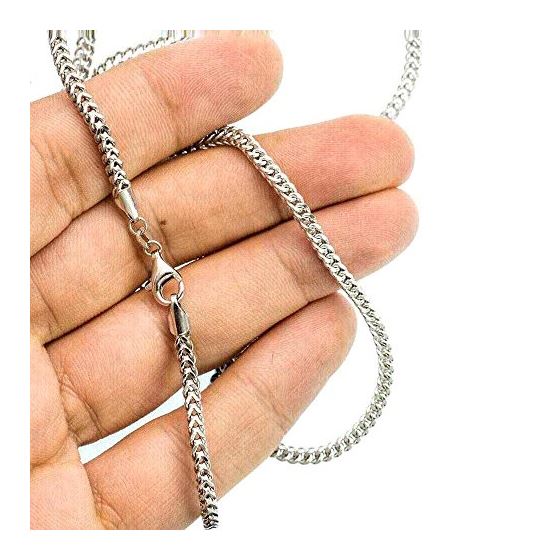 10K WHITE Gold HOLLOW FRANCO Chain - 22 Inches Long 3MM Wide 3
