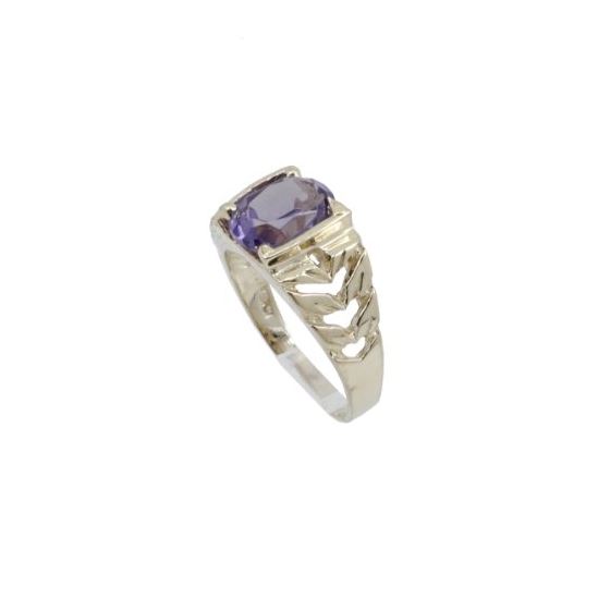 10k Yellow Gold Syntetic purple gemstone ring ajr21 Size: 2.25 1