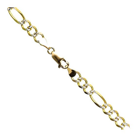 14K Diamond Cut Gold SOLID FIGARO Chain - 26 Inches Long 5.5MM Wide 1