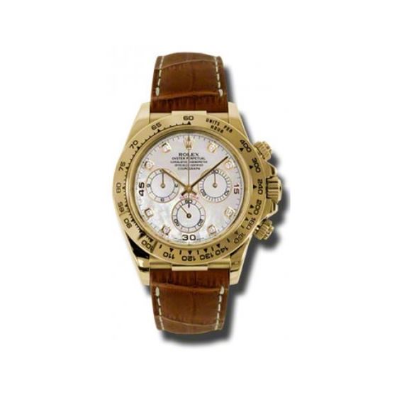 Rolex Watches  Daytona Yellow Gold  Leather Strap 116518 md