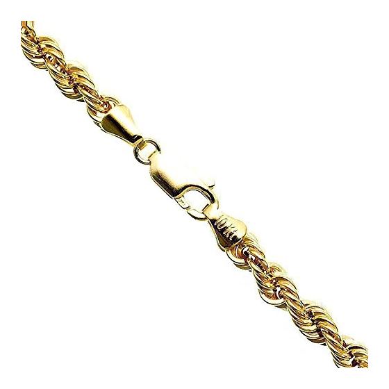 10K YELLOW Gold HOLLOW ROPE Chain - 28 Inches Long 4.5MM Wide 1