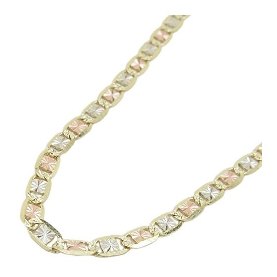 "14K Three tone valentine chain 22"" Long 3MM Wide MLC9 1"