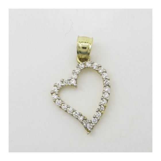 Womens 10k Yellow gold Love heart gold cz pendant GCHA47 3