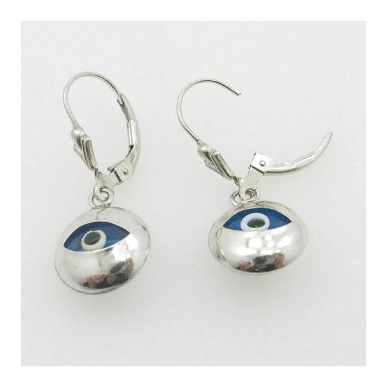 Sterling Silver evil eye dangle earrings fancy 3