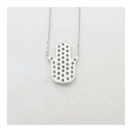 Womens Sterling silver Hamsa hand necklace 3