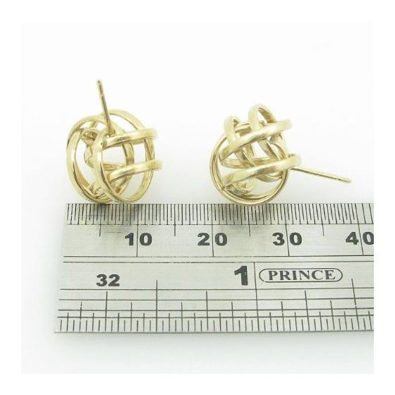 be29 fancy earrings 14K yellow gold italian ball stud huggie hoop 3