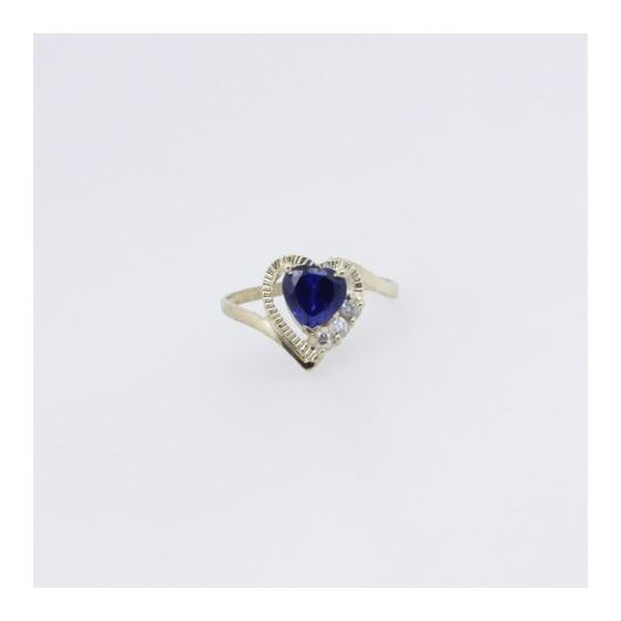 10k Yellow Gold Syntetic blue gemstone ring ajr66 Size: 7 3