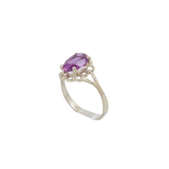 10k Yellow Gold Syntetic purple gemstone ring ajjr40 Size: 3.25 1