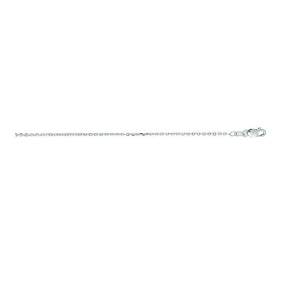 14K White Gold 1.4mm wide Diamond Cut Cable Link Chain with Lobster Clasp 1