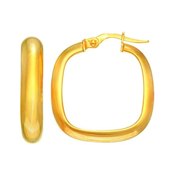 14K Yellow Gold Ladies Hoop Earrings ER3431