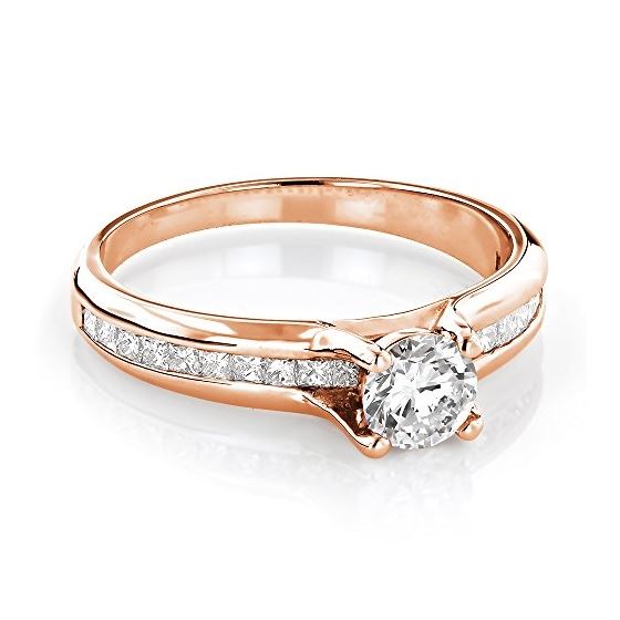 14K Gold G/VS Diamond Engagement Ring (1.1 Cttw, G