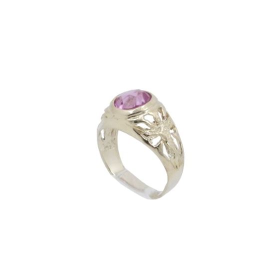 10k Yellow Gold Syntetic red gemstone ring ajr25 Size: 2 1
