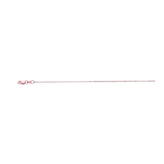 "14K Rose Gold Cable Chain 18"" inches long x0.8mm wide"