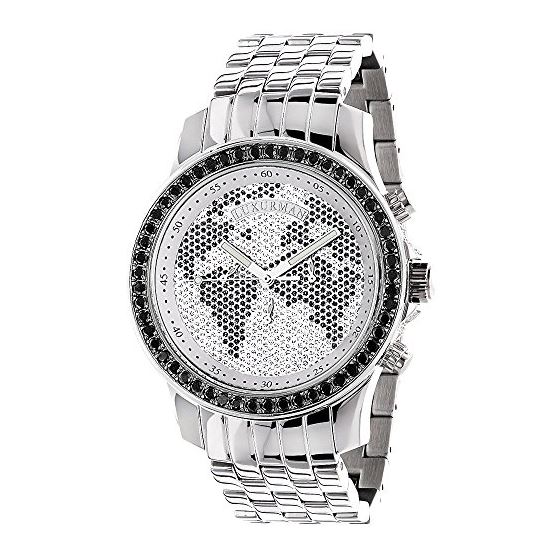 Mens Black Diamond Watch 3Ctw Of Diamonds