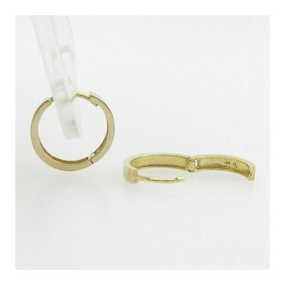 womens bp25 fancy earrings 14K yellow gold italian ball stud huggie hoop 3