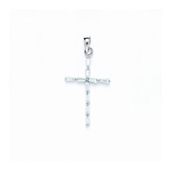 14K Gold Cross Pendant CZ PW49