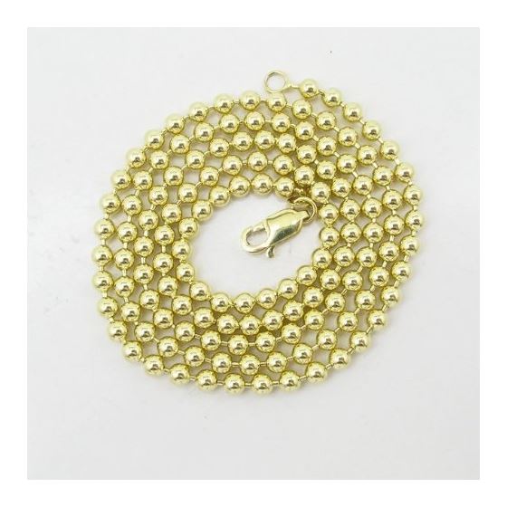 Mens 10K Yellow Gold Combat Ball Link Chain ELNC-3