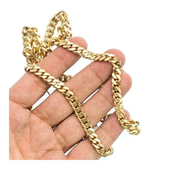 "14K YELLOW Gold MIAMI CUBAN SOLID CHAIN - 32"" Long 7.2X2.5MM Wide 3"