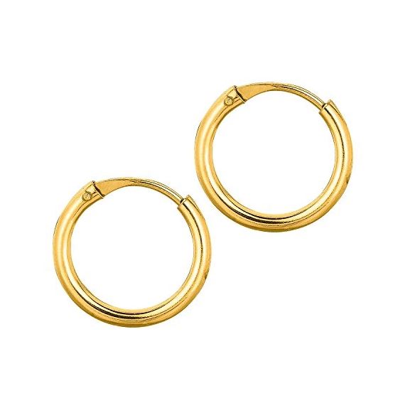 14K Yellow Gold Ladies Hoop Earrings ER1136