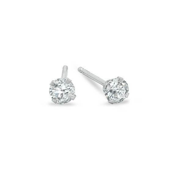 Unisex 14K Solid White Gold 3mm Round Screw Back Basket Earrings Free Box 87-9 Size unisex