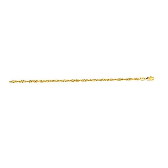 10K 18 inch long Yellow Gold 1.7mm wide Classic Singapore Chain