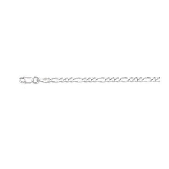 14K White Gold 2.6mm wide Diamond Cut Alternate 3 1 Classic Figaro Chain with Lobster Clasp 1