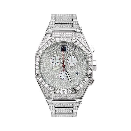 NEW! Men's Octagon Diamond Watch, 20.00 Ctw