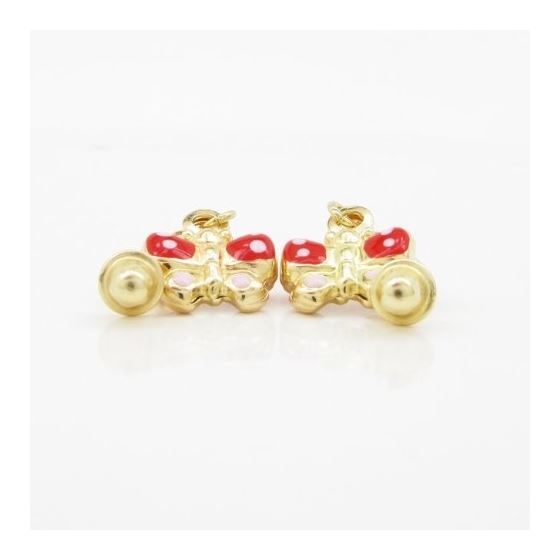 14K Yellow gold Butterfly cz chandelier earrings for Children/Kids web383 3