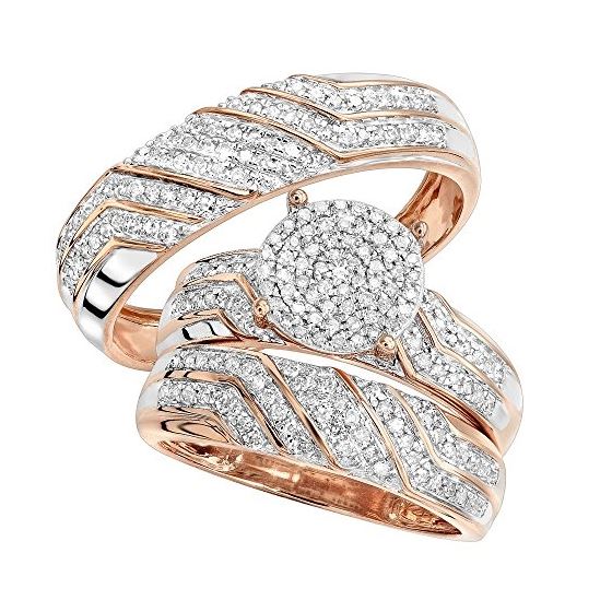 10K Gold Round Diamond Engagement Ring Wedding Ban
