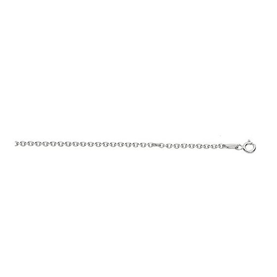 Silver with Rhodium Finish 1.9mm wide Diamond Cut Cable Chain with Lobster Clasp