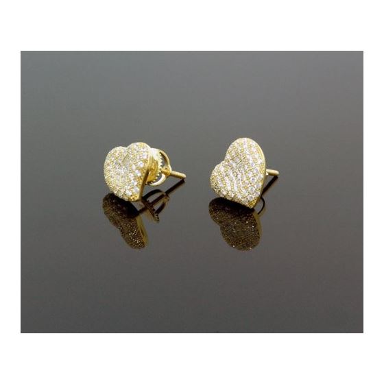 Sterling Silver Heart Shape Fashion Hand Set Stud Earrings ME0212 1