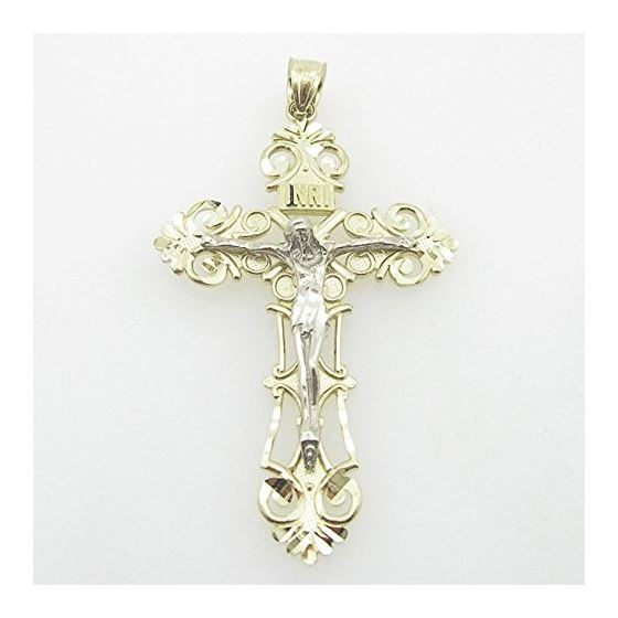 Mens 10K Solid Yellow Gold fancy jesus cross 2 Length - 2.32 inches Width - 1.30 inches 1