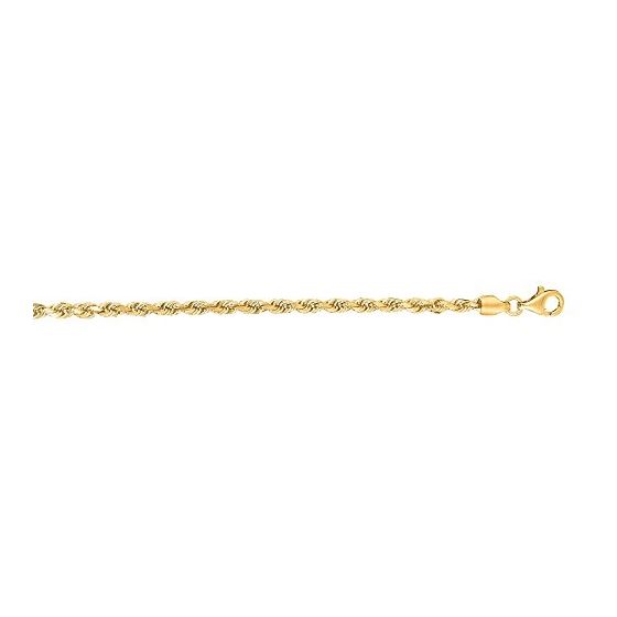 "14K SOLID Yellow Gold ROPE Chain Necklace 3.0MM Wide Sizes: 18""