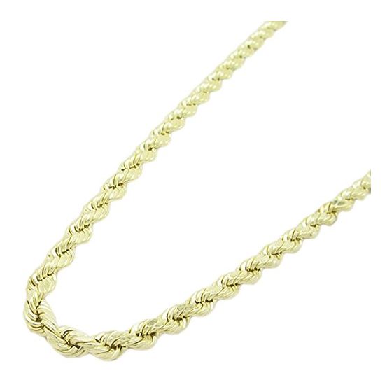"Mens 10k Yellow Gold rope chain ELNC2 22"" long and 3mm wide 1"