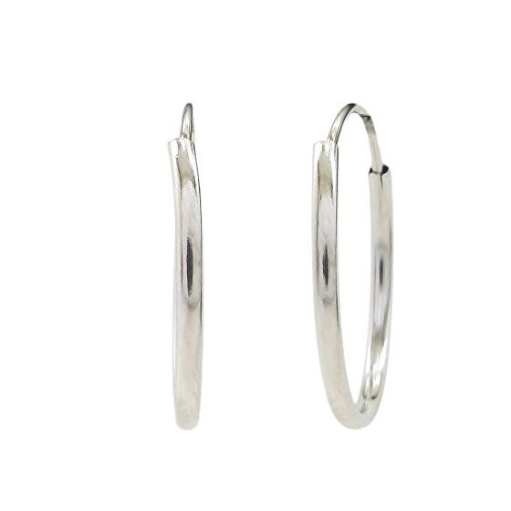 14K White Gold Hoop Earrings All Sizes (15 Millimeters) 1