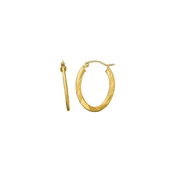 14K Yellow Gold Ladies Hoop Earrings ER1065