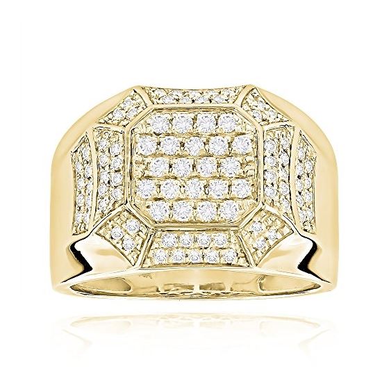 14K Gold Mens Unique Designer Natural 1 Ctw Diamon